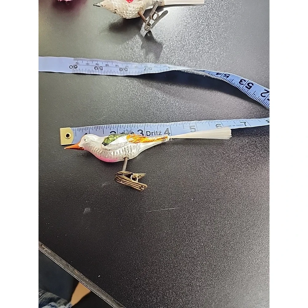 Vintage 1920's Mercury Glass Clip On‎ BIRD ORNAMENT With Tail 6